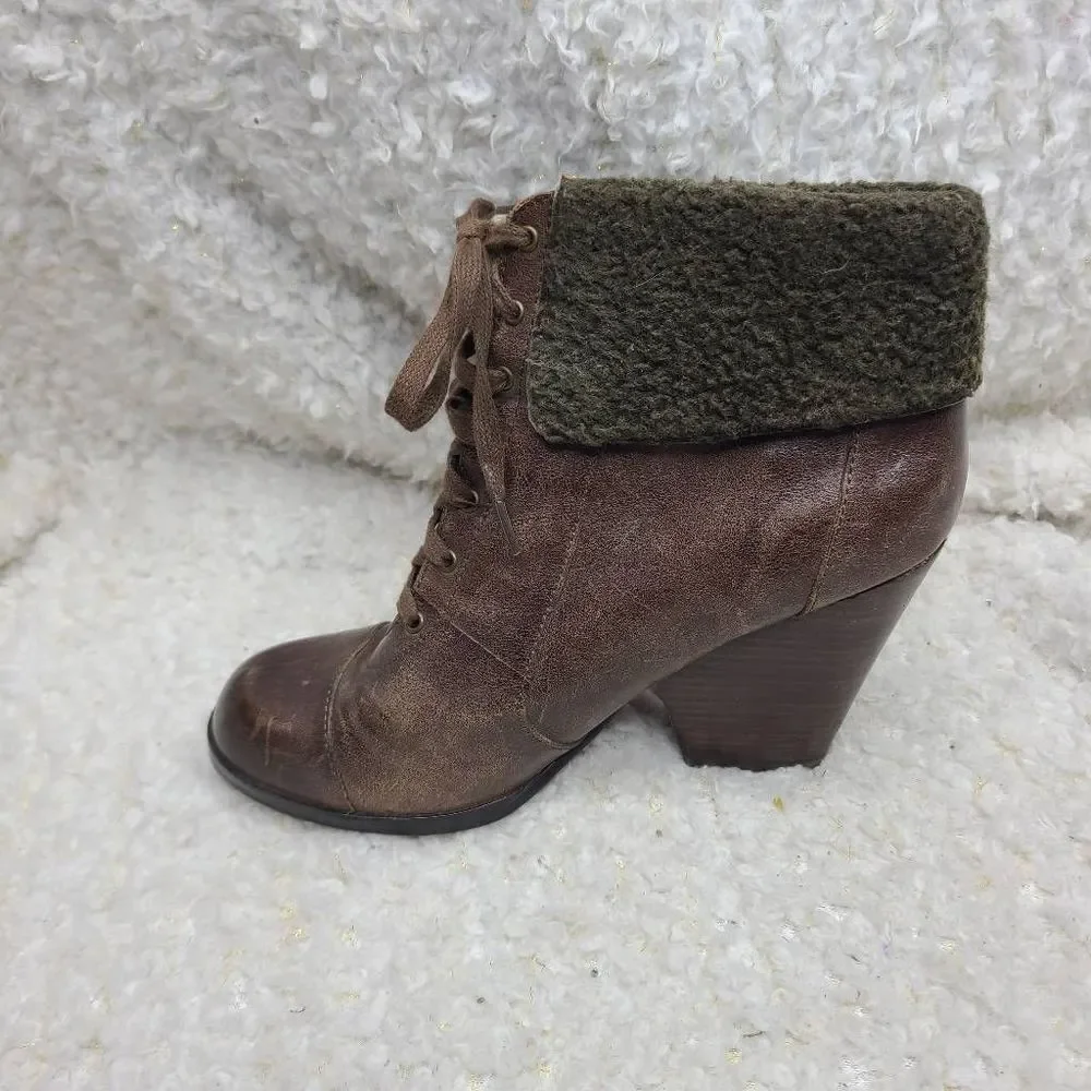 5/48‎ Abigail Leather Laceup Ankle Boots sz 38